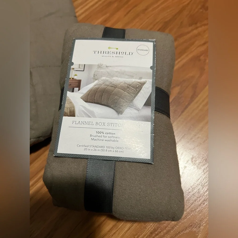 Threshold Flannel Box Stitch Standard Sham Set (2)